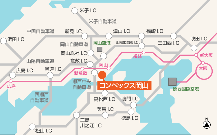 高速道路・飛行機・新幹線でのアクセスMAP